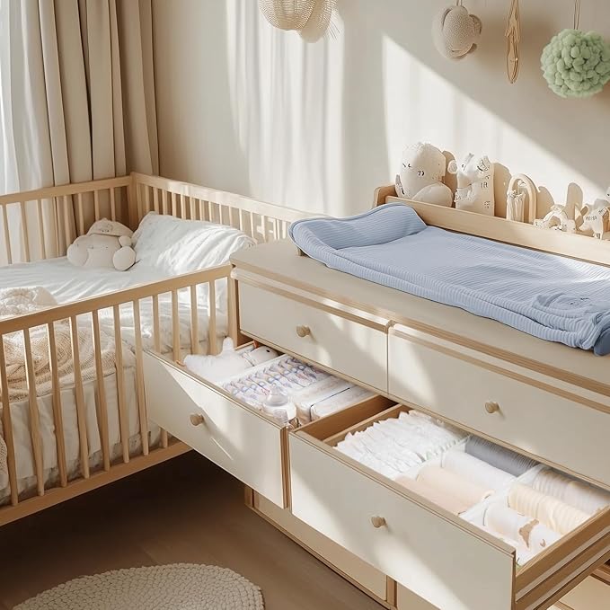 Drawer Organizer Clothes, 10 Pack Dresser Organizer for Baby Clothes, White