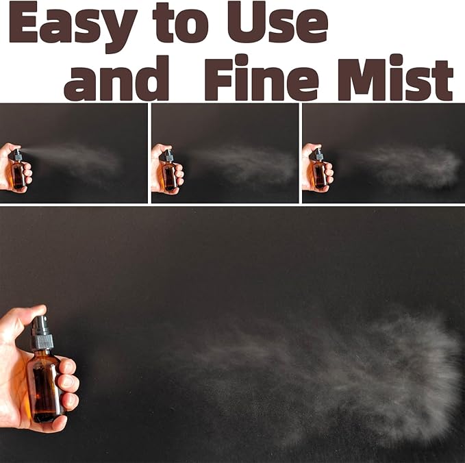 Zkupanx 4 PACK 2 oz Amber Small Glass Spray Bottles, Empty Spray Bottle for Hair, Plants, Perfume - Fine Mist, 2oz Mini Spray Bottle