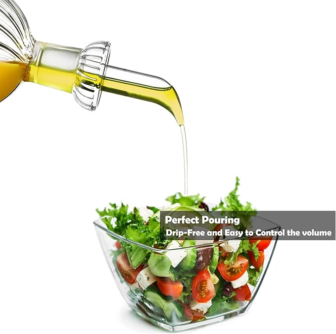 HAIZEEN 10 oz/300 ml Oil Dispenser Bottle/Glass Decanter and Cruet for Kitchen and Table。