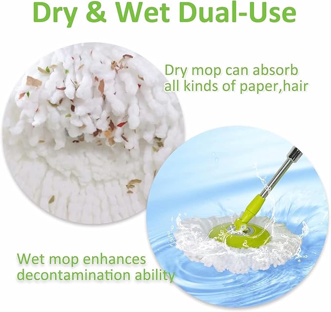 Mop Head for Hurricane Spin Mop Microfiber Mop Head Refills Round Mop Pads Mop Refill 5 Pack