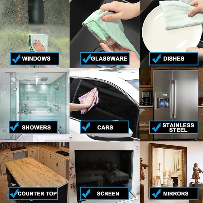 Fish Scale Streak Free Magic Glass Window Car Mirror Microfiber Cleaning Cloth Cleaner Cloths
