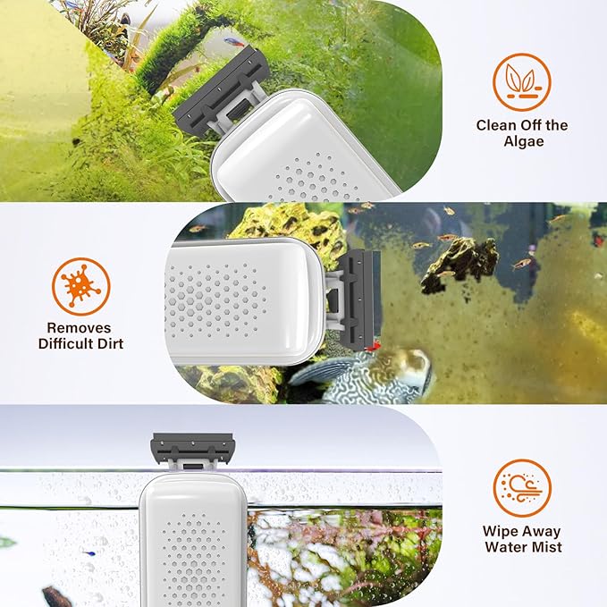 fishkeeper Magnetic Aquarium Fish Tank Glass Cleaner - Exquisite & Super Strong Magnetism, Double Side Floating Algae Scraper Cleaning Tools for 0.1 to 0.7 Inch Glass Tanks (Mini/M/L/XL)
