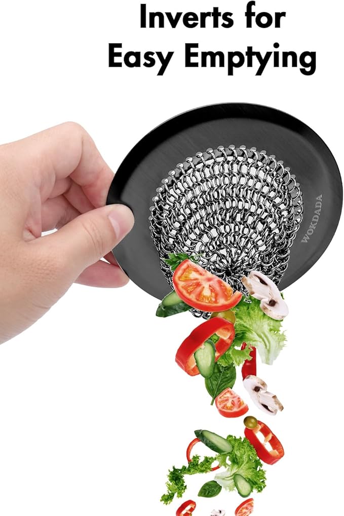 Revolutionary Kitchen Sink Drain Strainer, Patented Reversible Kitchen Sink Strainer, 304 Stainless Steel Sink Strainer Basket