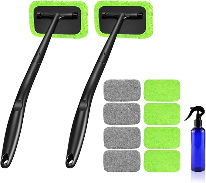 Xindell Windshield Cleaner Tool – Inside Car Window Cleaning Kit with 22“ Detachable Handle, Interior Windshield Squeegee for Clear Vision, Auto Detailing Kit for Car, Home & Outdoor Windows