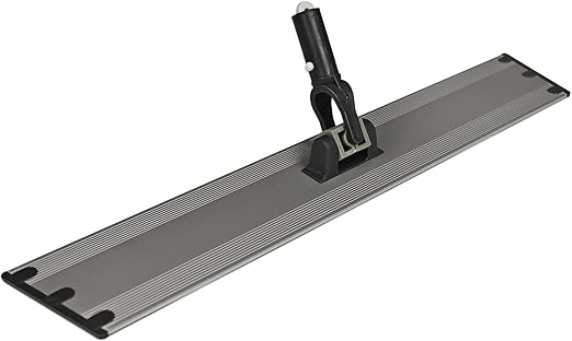 CleanAide Flat Mop Plate Frame for Microfiber Pads, Commercial-Grade Aluminum with 360° Swivel, Hook and Loop Fastening, Lightweight and Durable, Gray, Frame Only, 18 Inches