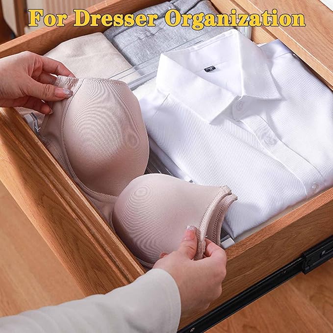 8 Pcs Drawer Dividers for Clothes, 8, white‌