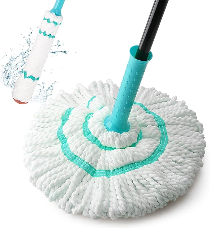 KeFanta Self Wringing Twist Mops for Floor Cleaning, Microfiber Floor mop with 57 " Long Handle, Easy Wring Mop for Hardwood Commercial Household Clean