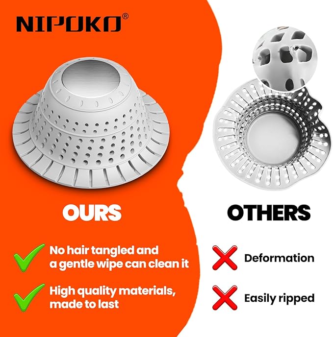 Shower Drain Hair Catcher - Bathtub Drain Cover Foldable Silicone，Shower Drain Protector for Pop-Up and Regular Drains of Shower,Tub, Bathroom, Sink