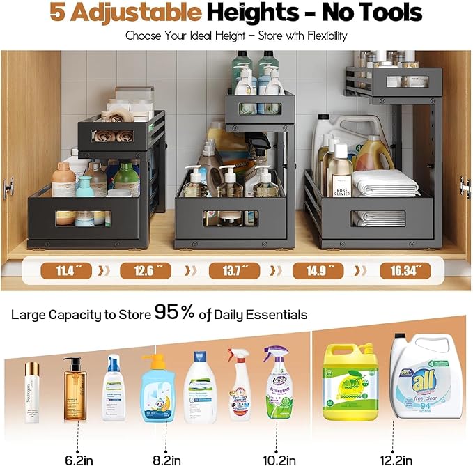 2-Pack Under Sink Organizer and Storage