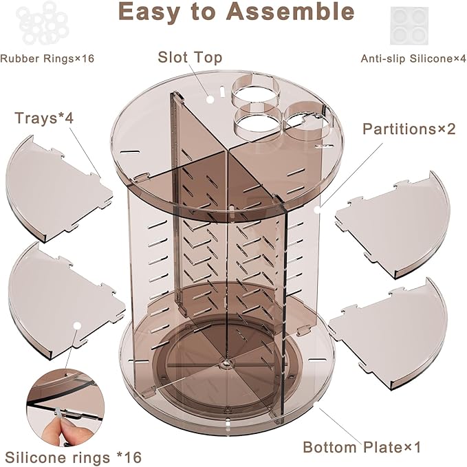 Rotating Makeup Organizer Countertop
