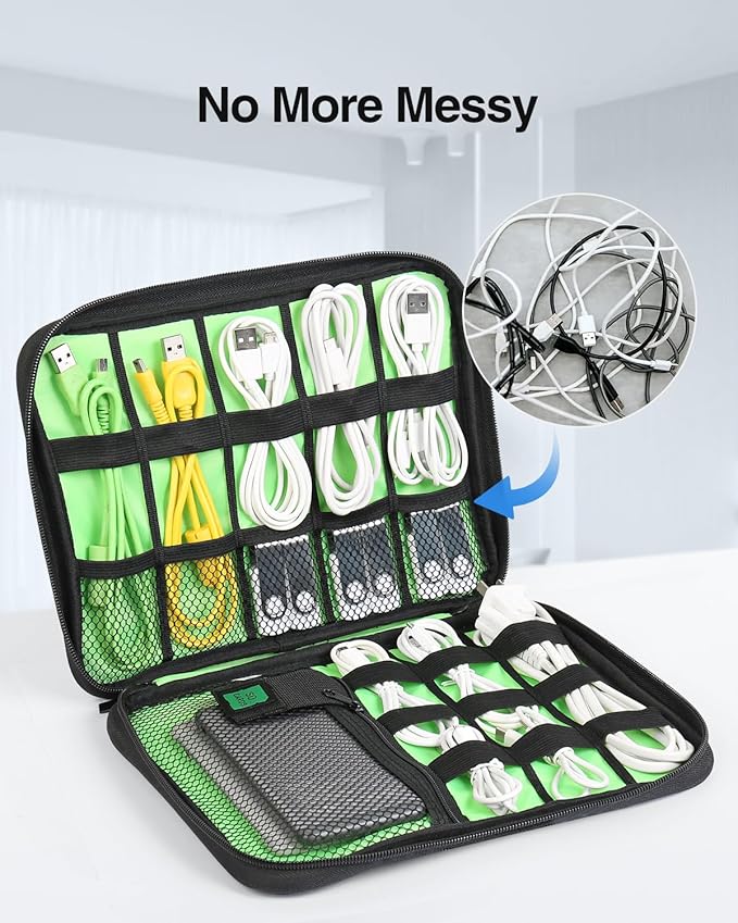 Luxtude Electronics Organizer Travel Case, Cable Organizer Bag, Portable Cord Organizer Travel, Travel Case for Chargers and Cords, Tech Bag, Flying Trip Essentials for Cable Storage/Tech Storage