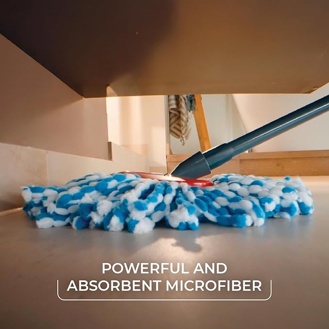 O-Cedar EasyWring RinseClean Spin Mop Microfiber Refill, 4-Pack, Blue
