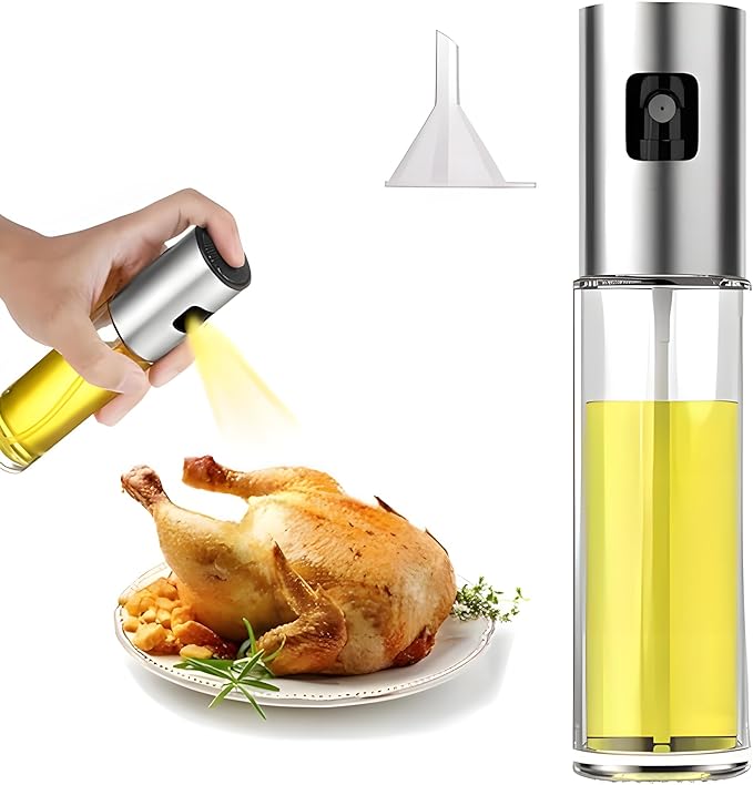 Cooking Oil Sprayer, 100ml Olive Oil Sprayer, Seasoning Spray Bottle, Glass Bottle for Roasting Olive Oil, Suitable for Kitchen, Cooking, BBQ,Baking Bread, and Barbecuing