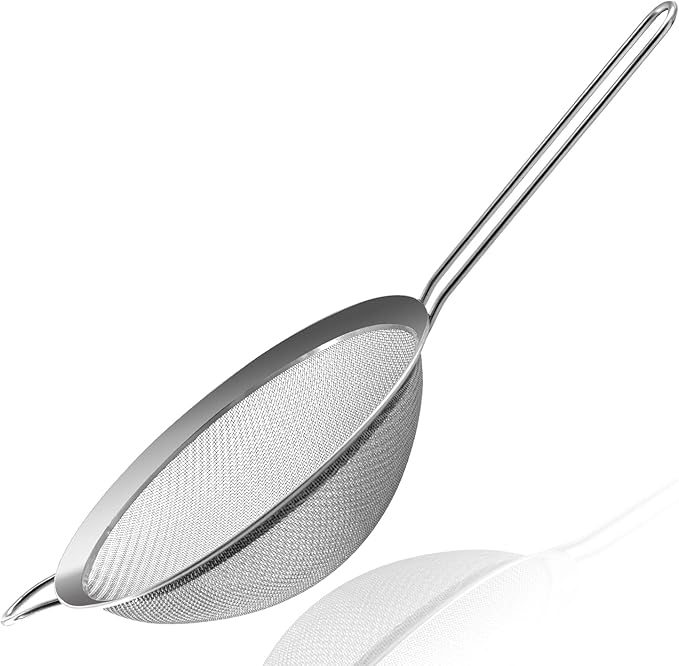 Anaeat Fine Mesh Strainers - Premium Stainless Steel Colander Sieve Sifters, with Durable Mesh and Sturdy Handle, Excellent for Sifting Dry ingredients, Flour, Pastas, Rice, Tea (7.09"）