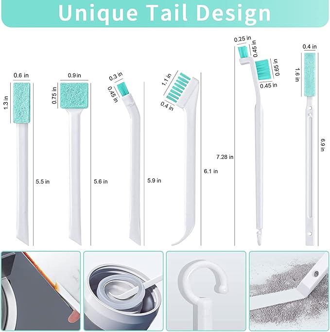 Lumkew Small Cleaning Brushes for Small Spaces, Tiny Household Cleaning Supplies Tools