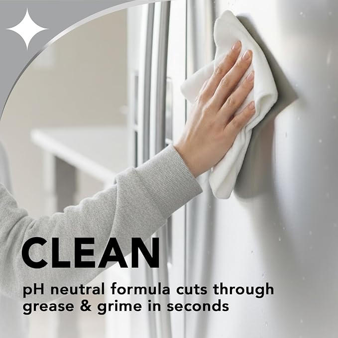 Weiman Stainless Steel Cleaner & Polish, 6 Pack, Anti Fingerprint Spray, Water Spots & Grease, No Streaks or Residue, Safe for Metal Polish, Chrome