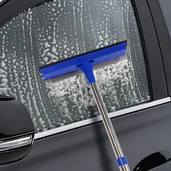 Conliwell Car Windshield Squeegee wtih 15-23inch Handle, Car Window Cleaning Tool Extendable Handle Inside Glass Wiper Kit