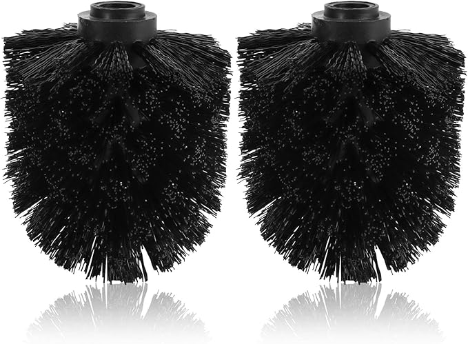2PCS Toilet Bowl Brush Replacement Head, Toilet Brush Head Replacement with Durable Stiff Bristles, Cleaning Tool for Home Hotel Bathroom (Color:Black)