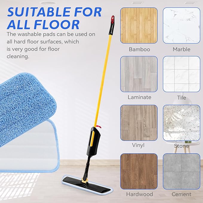 Replacement Microfiber Pad Fit for Rubbermaid Commercial 18 Inch and 17 Inch Mop - 10 Pack Wet & Dry Commercial Cleaning Reusable Refills Fit for Any Microfiber Flat Mop 18" 17" - Trapezium