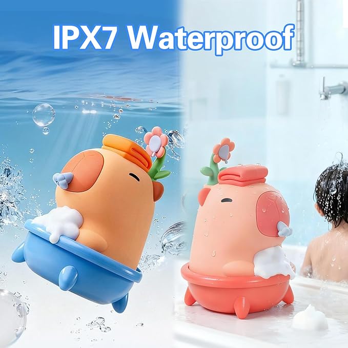 Capybara Automatic Soap Dispenser - Cute Kids Foam Soap Dispenser, Hand-Free IPX7 Waterproof USB Rechargeable Hand Sanitizer‌ Sensor Dispensers 9.5oz, Boys Girls Toddlers Birthday Gift, Pink