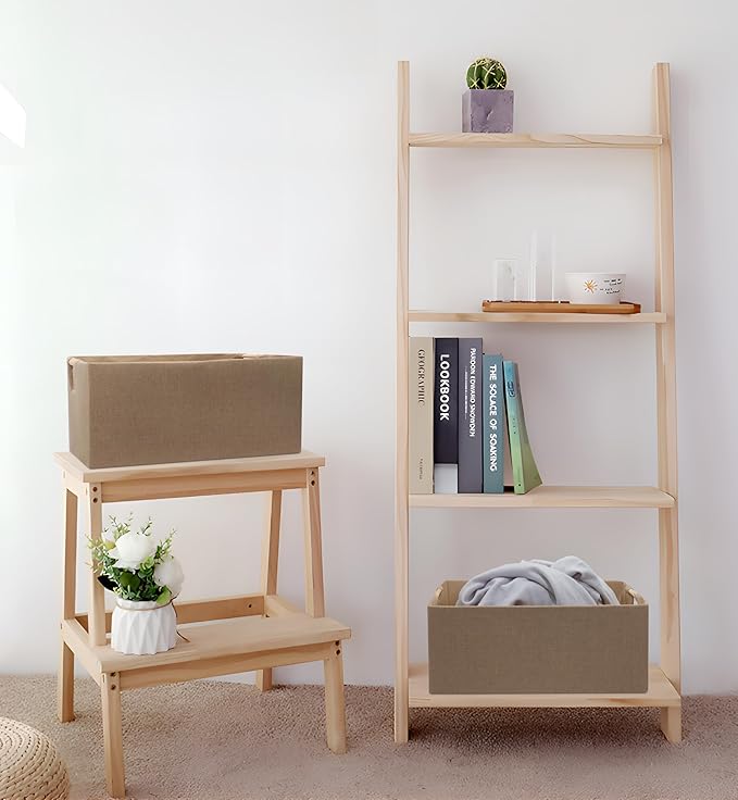 Foldable Fabric Storage Cubes, Coffee Color 2 Pack
