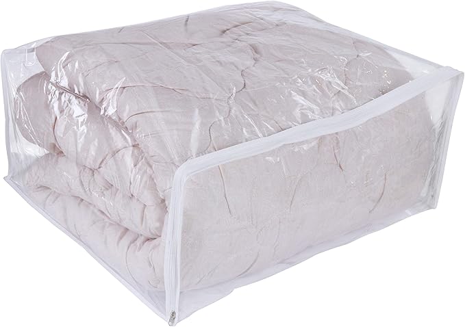 Clear Vinyl Storage Bags with Zipper 24x20x11 Inch, 3 Pack.