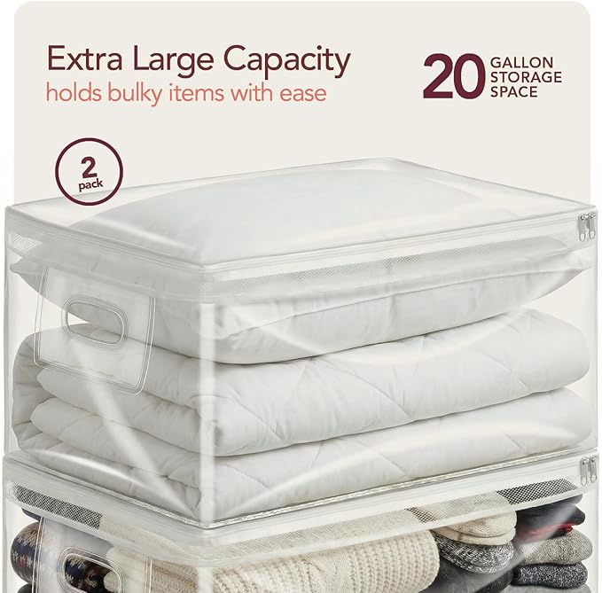 20 Gallon Jumbo Size Clear Storage Bags with Zipper