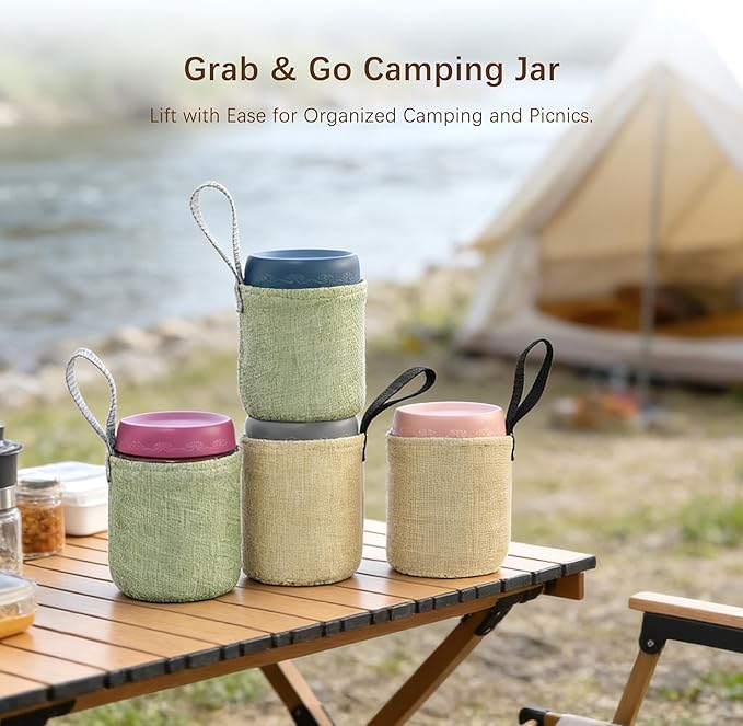 16 OZ 8 Pack Overnight Oats Jars with Airtight Lids and Jar Sleeve, Glass Containers for Meal Prep, Leak-Proof Food Storage Jars for Yogurt
