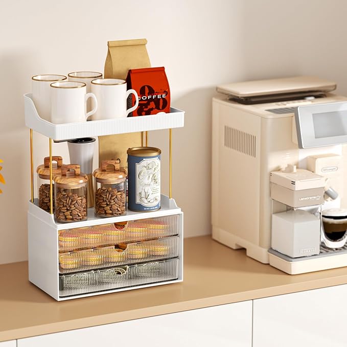 3 Drawers Bathroom Counter Organizer, 5 Tier Makeup Organizer