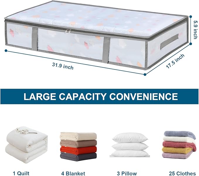 4 Packs Under Bed Storage Containers Bins