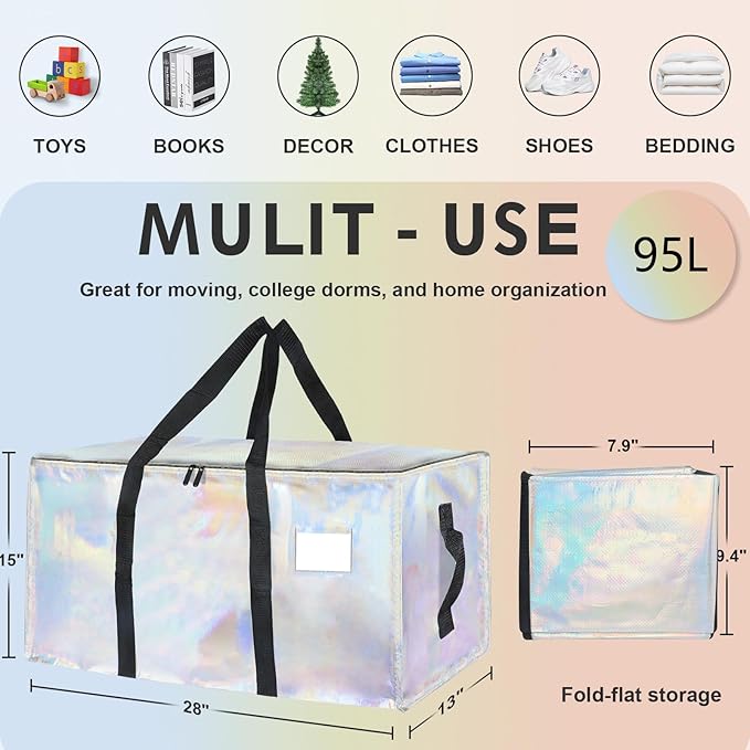 12 Pack-Extra Large Heavy Duty Moving Bags, Shiny Color