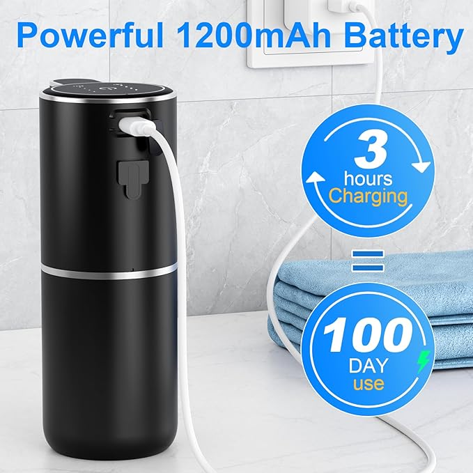 Automatic Soap Dispenser Touchless, Hand Soap Dispenser 13oz/380ml, Liquid Touchless Soap Dispensers with 4-Level, Wall Mounted or Countertop for Bathroom & Kitchen
