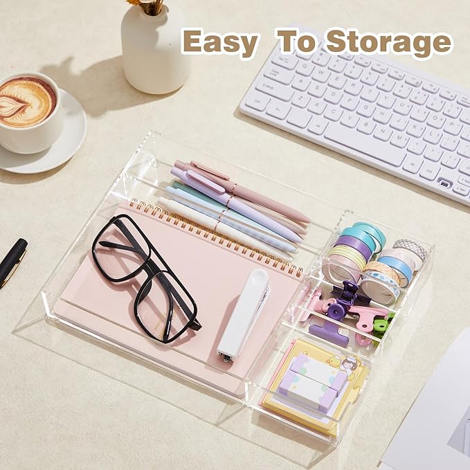 Acrylic Desk Drawer Organizer 12.2 x 8.27 x 1.77 Inch Storage Tray Organizer