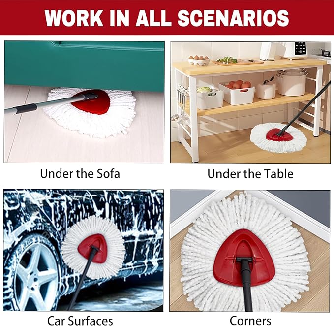 15 Pack Spin Mop Replacement Heads, Mop Replace Head Easywring 1-Tank System, Mop Head Replacement for Hardwood Floor Cleaning, Machine Washable and Easy to Replace