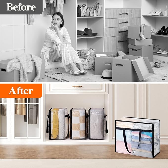 2 Pack Clear Blanket Storage Bags
