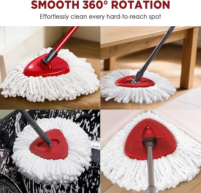 Mop Head Replacement for O-Cedar Easy Wring 1-Tank System，Exovyn Spin Mophead Replacements，Microfiber 15 Pack 360° Swivel Mop Refills，Deep Clean,Easy Cleaning，Machine Washable and Easy to Replace