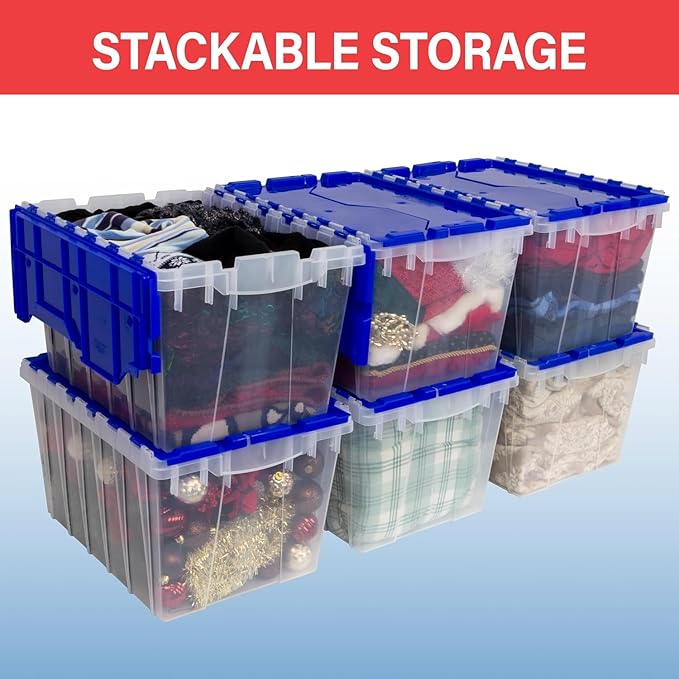 KeepBox 12 Gallon Storage Container, Red/Green