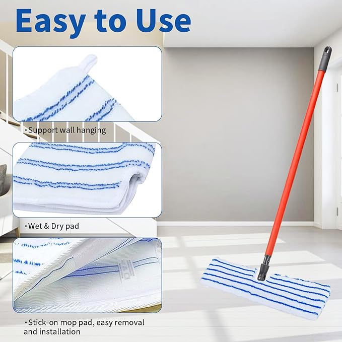 4 Pack Microfiber Mop Pads for O Cedar Mop Replace Head, Flip Mop Refills Compatible with O-Cedar Hardwood Floor 'N More, Reusable & Washable Mop Covers for Dry/Wet Use