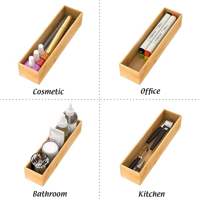 Bamboo Kitchen Drawer Organizer, 12"3"2.5"