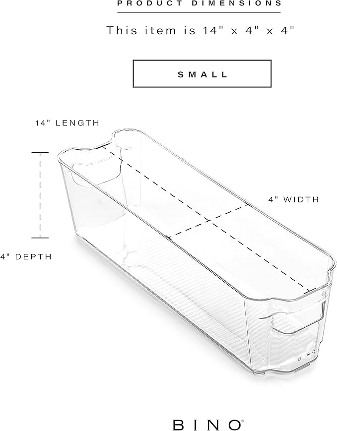 Small Stackable Clear Storage Bins with Handles, 2-Pack