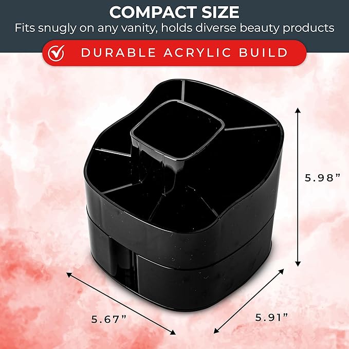 360° Rotating Makeup Organizer for Vanity