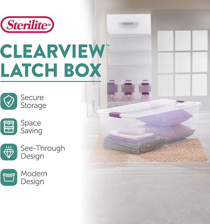 16-Pack 110 Quart ClearView Latch Box