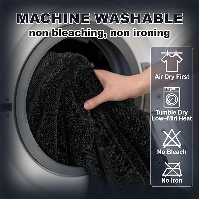 Car Drying Towel (28" x 36"),1500 GSM Double Sided Microfiber Drying Towels for Cars,Highly Absorbent,Leaving no Marks,no Shedding,Easy to Clean