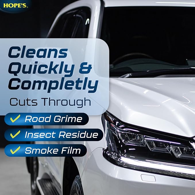 HOPE'S Perfect Glass Automotive Glass Cleaner - Streak-Free, Tint Safe Car Cleaner for Glass, Acrylic, Windows, Mirrors, Windshield - No-Residue