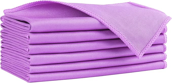 HOMEXCEL Microfiber Glass Cleaning Cloths 6 PK, Lint Free Streak Free, Reusable Microfiber Magic Cleaning Cloth for Windows, Glasses, Mirrors, Screens