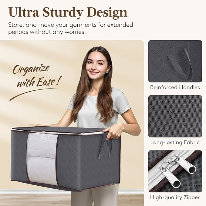 6 Pack Clothes Storage Bins with Lids