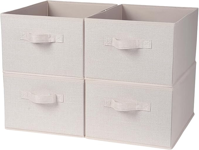 Clothings Collapsible Storage Bins, Flaxen, 15.4x11.4x7.9inch