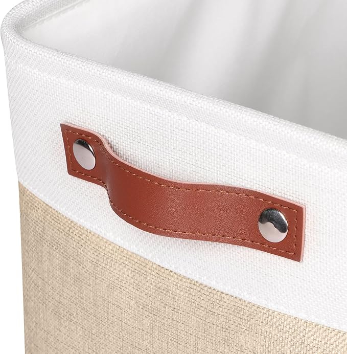 15 inch Storage Baskets for Shelves with Handles Hard Bottom Closet Organizer
