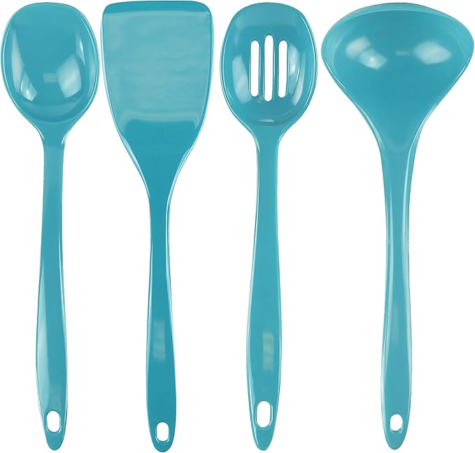 Calypso Basics by Reston Lloyd Melamine Utensil Set, 4-Piece, Turquoise (81702)