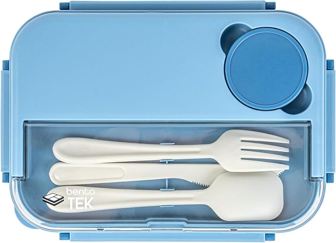 Restaurantware Bento Box 1 Count 44 Ounce Plastic Lunch Box With Cutlery